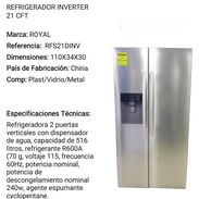 REFRIGERADOR INVERTER MARCA ROYAL 21 CFT - Img 45627812