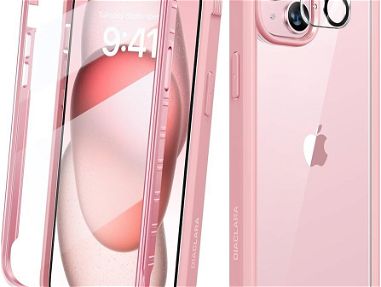 Forro o Cover nuevo iPhone 15  con protector para cámaras Forro  color rosado - Img 63603716