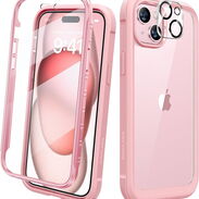 Forro o Cover nuevo iPhone 15  con protector para cámaras Forro  color rosado - Img 45286579