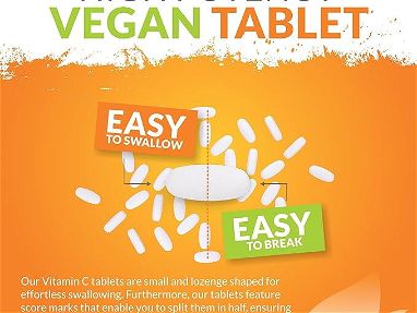 Vitamina C 1000 mg - 180 tabletas veganas - Suministro x 6 meses Sellado. vence 03/26 - Img 67463531