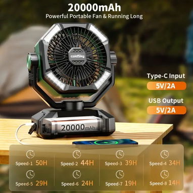 Ventiladores recargables coldsky de 20000mah, doble aspa y doble motor. - Img 124540536