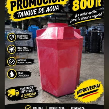 Tanque de agua de 800lts con transporte incluído hasta la puerta de tu casa - 3/4