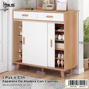 👟🪵 ZAPATERA DE MADERA CON GAVETAS Y PUERTAS – Organiza tus zapatos con estilo y seguridad 🪵👟 - Img 56881155