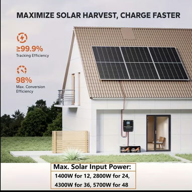 Cargador MPPT Panel Solar 12/24/36/48v 100A Gestión Automática - 5/6