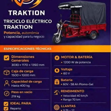 Venta de TRICICLOS Eléctricos marca TEAKTION. 0km - Img 123417577