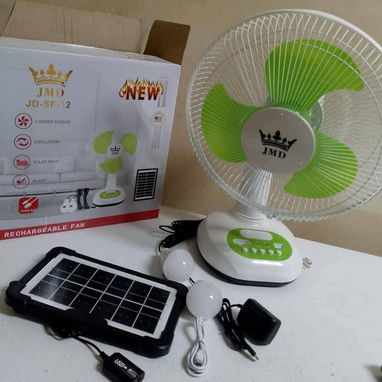 Ventilador Recargable & Solar JMD 12 (Mesa) - Img 118780279