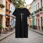 Vestido Negro Casual con Estampado Faith - Img 57899558