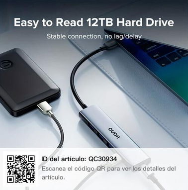 Hub o Regleta USB PROFESIONAL Marca LLANO Con 4 Puertos USB 3.0, Con Puerto USB-C/Type-C para Alimentacion opci - Img 93194148