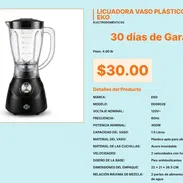 Licuadora 400W 1.5L EKO Vaso Plástico 2 Vel, Licuadora EKO 1.5L Plástico 400W 120V 60Hz 2 Vel VPT#-0517 - Img 55676486