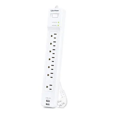 Protector de Voltaje CyberPower P704URC1 7 Tomas y 2 USB con Protección de 2000 joules - Img 124991333