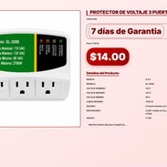 PROTECTOR DE VOLTAJE 3 PUERTOS S.P.C 110V . - Img 57103472