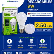 Bombillos LED Recargables 9w. Luz Blanca. Marca Wealco - Img 53433042