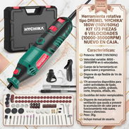 Herramienta rotativa tipo DREMEL 'HYCHIKA' 180W (110V/60Hz) KIT 173 PIEZAS 6 VELOCIDADES (10000-35000RPM) en 75 usd - Img 57553826