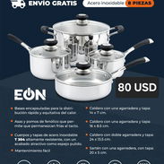 Juego de calderos acero inoxidable para todo tipo de cocinas incluyendo inducción - Img 56711454