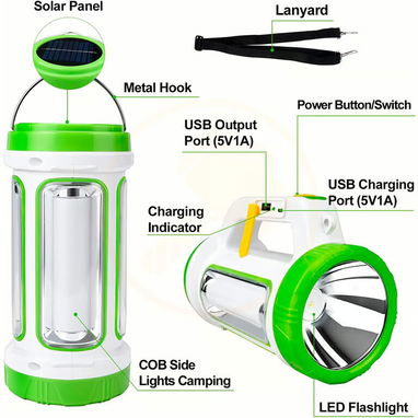 Lampara recargable solar | 2000 mAh - 2/2