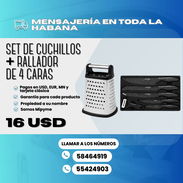 ✨ Set de Cuchillos Negros de 6 Piezas + Rallador de Cocina de 4 Caras 💲 Precio: 16 USD - Img 55900209
