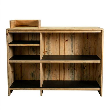 Mostrador de pino hecho a la medida, ideal para puntos de cobro y atención al cliente, con frente cerrado. - Img 115677945