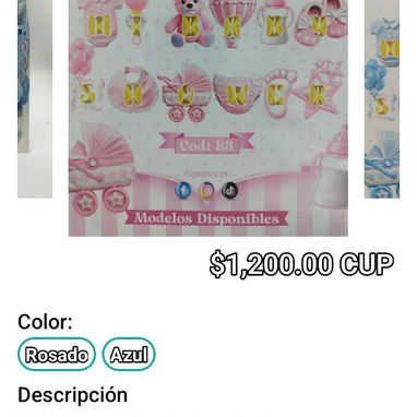 Art铆culos para decorar fiestas de revelaci贸n de sexo y babyshower - Img 121248096