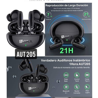 Audífonos inalámbricos marca 1hora - Img 120812220