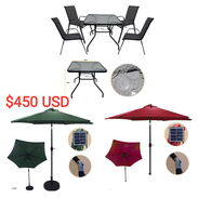 Juego de terraza de 4 sillas y mesa. Incluye sombrilla - Img 45610451