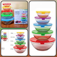 🛒 Juegos de 5 pozuelos de cristal apilables – con tapas de plástico - Img 57947200