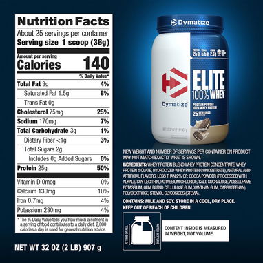 WHEY PROTEIN ELITE DYMATIZE 2LBS - 10/10