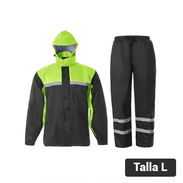 Traje Impermeable Para Hombre Alta Visibilidad Con Chaqueta Y Pantalón Reflectivo Talla L Negro y Verde 72$ - Img 57183154