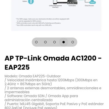 AP TP-Link Omada AC1200 - EAP225. Soporta más de 100 dispositivos conectados simultáneamente - 4/5