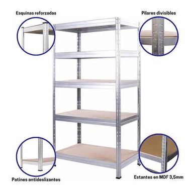ESTANTES DE ALUMINIO GALVANIZADO, DE 5 NIVELES - 4/4