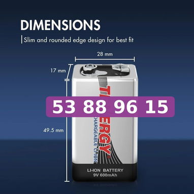 Pilas 9V Recargables TENERGY - 2/3