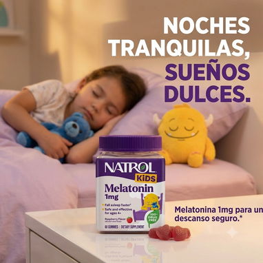 Melantonina en gomitas para niños a partir de 4 años son de 1 mg pomo sellado con 60 tabletas - Img 125166710