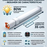Lámpara LED portátil y recargable (tipo barra o tubo). - Img 55419563