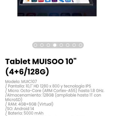 Tablet MUISOO 10" (4+6/128G). Modelo: MUIC107 - Img 123871126