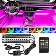 Set de luces de interior LED RGB para el salon del auto, ajustables por aplicación y conexión USB. - Img 56910858