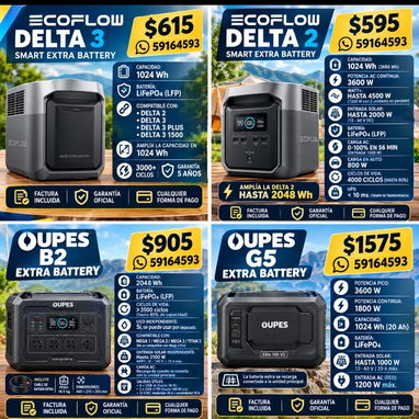 🙋🏻‍♀️⚡ QUE UN APAGÓN NO DETENGA TU VIDA. 🔋☀️🔥 ECOFLOW 🔥 BLUETTI 🔥 DJI 🔥 GROWATT 🔥 OUPES - 4/5