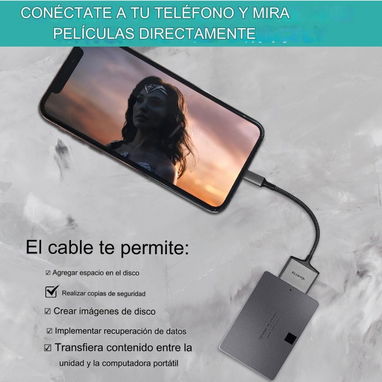 🔌 Cable Adaptador SATA 2.5 a USB-C 3.1 Everiz 🌐 - Img 126073931