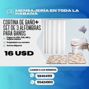 🚿 CORTINA DE BAÑO + SET DE ALFOMBRAS PARA BAÑO 🔴 VARIOS MODELOS 💲16 USD - Img 54408402