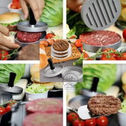 👑Prensa y molde manual para hamburguesas Antiadherente-acero inoxidable - Img 58239476