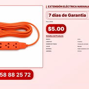 EXTENSIÓN ELÉCTRICA NARANJA 5M VPT#-0095 - Img 56824880