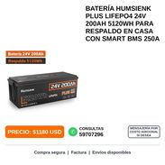 Batería Humsienk Plus LiFePO4 24V 200Ah 5120Wh Smart BMS 250A - Img 58466140