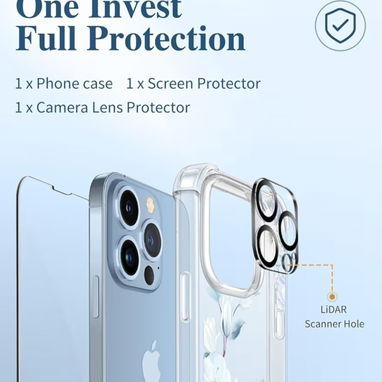 Funda Floral GVIEWIN para iPhone 13 Pro (6.1") | videojuegoshabana.com - Img 122687282