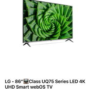 TV LG pantalla plana 86". Class UQ75 Serie LED 4K UHD SMART webOS TV. Nuevo en caja - Img 45504353