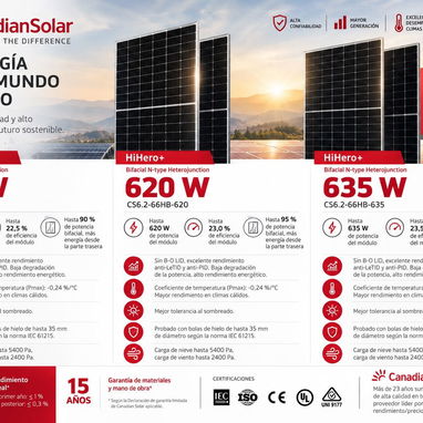 ‼️Paneles Solares Marca CANADIAN SOLAR / 450W - 620W - 635W) (CM)‼️ - 2/3
