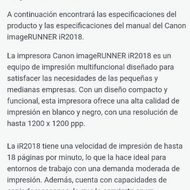 Impresora canon láser modelo IR 2018 - Img 110606686