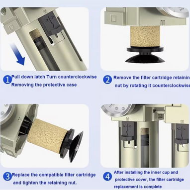 Filtro Profesional de Aire/Separador de Aceite-Agua con válvula de drenaje automático Para compresores!! - Img 120726337