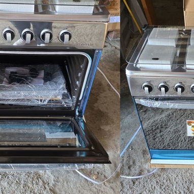 Cocina con horno 6 hornillas de Gas Marca Rudenkov, Tapa de Cristal, Frente espejo, Magneto $350 USD Transporte Gratis - Img 112391078