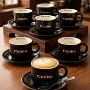 Juego de 6 tazas Cubita con sus platillos (DH) - Img 55710084