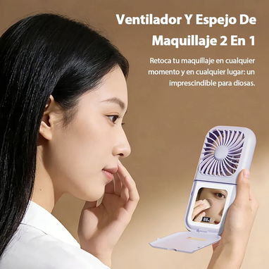 VENTILADOR DE MANO PORTÁTIL RECARGABLE 2 EN 1 - 6/10