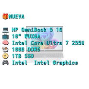 LAPTOP 🎁NUEVA📦CAJA, HP OmniBook 5 16 (16-af1019wm), 16" WUXGA, Táctil, Intel Core Ultra 7 255U, 16GB DDR5, 1TB, 12H - Img 58348327