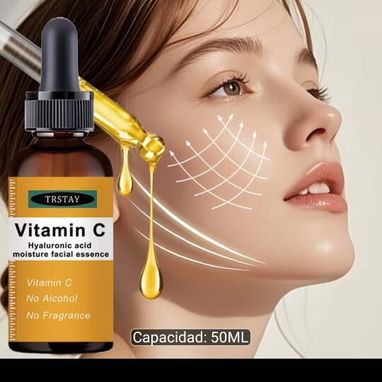 Esencia facial hidratante con vitamina C y ácido hialurónico de 1.69 oz, - Img 123209172